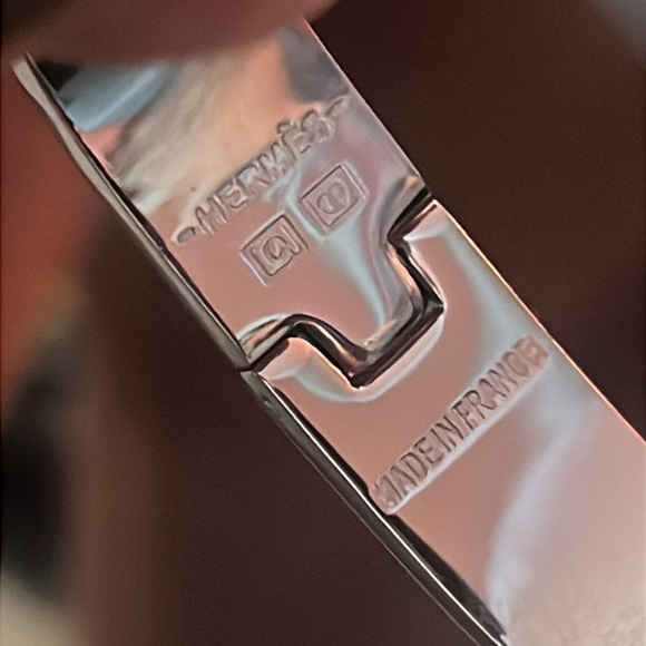 Authentic-Hermes Click Clack bracelet silver/orange - Picture 9 of 9